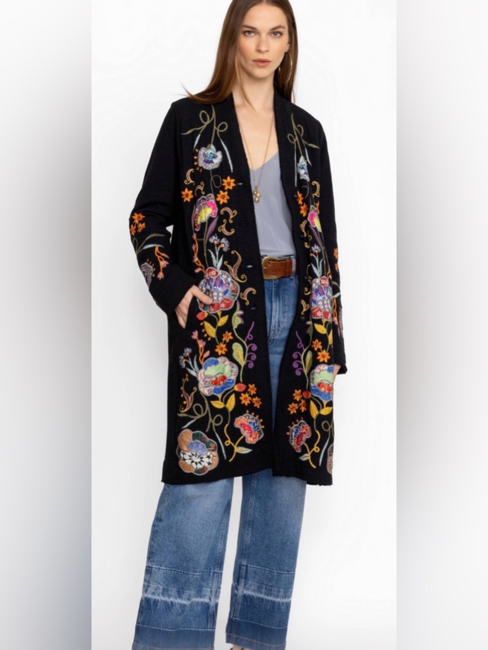 Johnny Was Taria Appliqué Cardigan